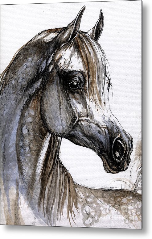 Horse Metal Print featuring the painting Arabian Horse by Ang El
