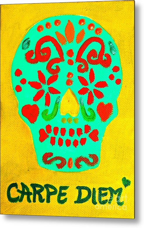 Skull Metal Print featuring the painting Carpe Diem Series #6 by Janet McDonald
