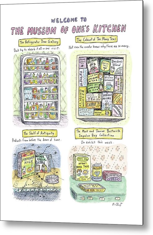 Kitchen Metal Print featuring the drawing New Yorker August 13th, 2007 by Roz Chast