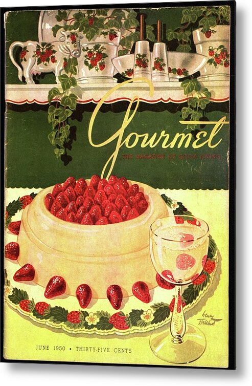 Entertainment Metal Print featuring the photograph A Blancmange Ring With Strawberries by Henry Stahlhut