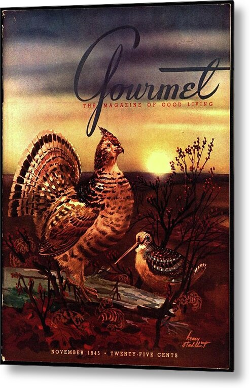 Illustration Metal Print featuring the photograph A Gourmet Cover Of A Turkey by Henry Stahlhut
