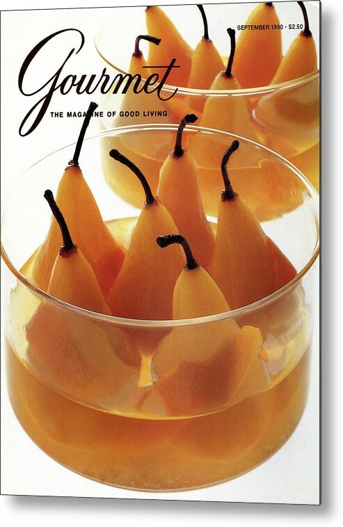 Food Metal Print featuring the photograph A Gourmet Cover Of Baked Pears by Romulo Yanes