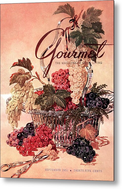 Illustration Metal Print featuring the photograph A Gourmet Cover Of Grapes by Henry Stahlhut