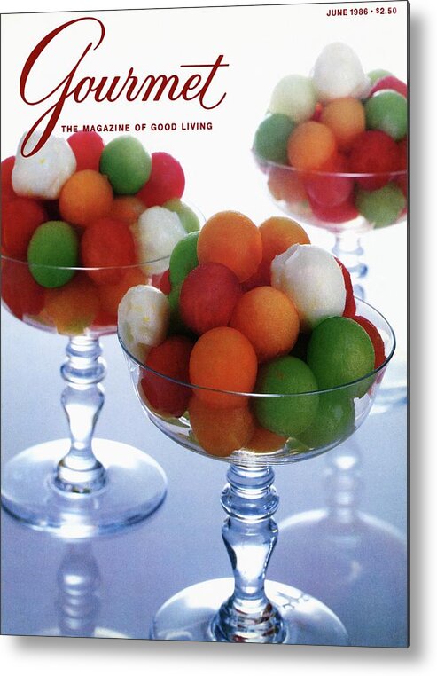 Food Metal Print featuring the photograph A Gourmet Cover Of Melon Balls by Romulo Yanes