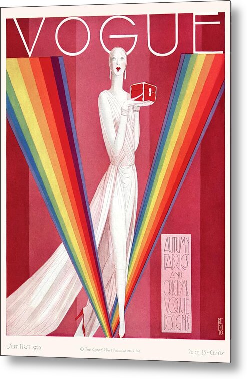 Illustration Metal Print featuring the photograph A Vintage Vogue Magazine Cover Of A Mannequin by Eduardo Garcia Benito