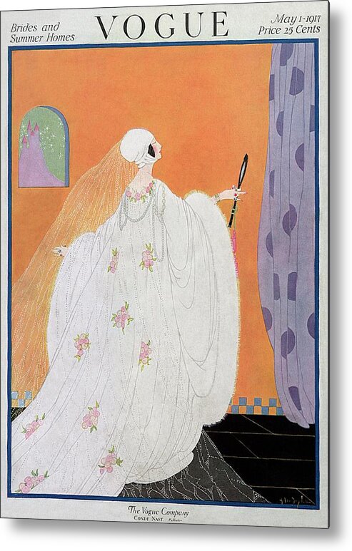 Illustration Metal Print featuring the photograph A Vogue Cover Of A Bride by Helen Dryden