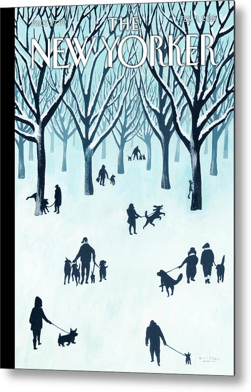 Snow Metal Print featuring the painting A Walk In The Snow by Mark Ulriksen