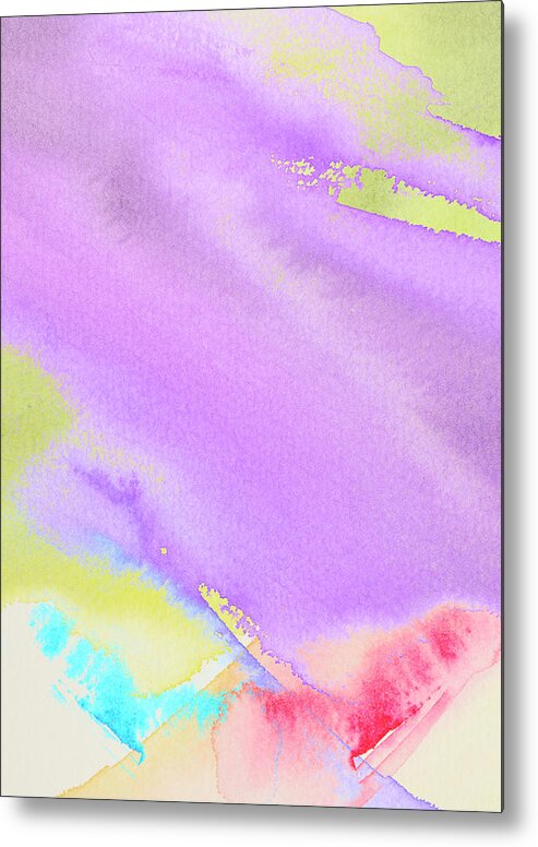 Art Metal Print featuring the photograph Abstract Watercolours On Rough Handmade by Kathy Collins