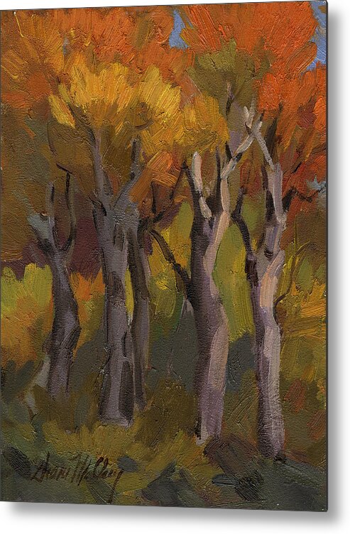 Aspen Glowing Metal Print featuring the painting Aspen Glowing by Diane McClary