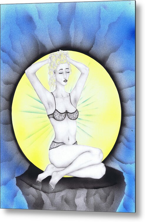 Erotic Metal Print featuring the drawing Aura by Kenneth Clarke
