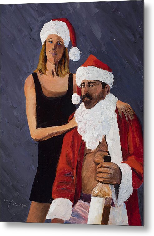 Santa Metal Print featuring the painting Bad Santa II by Mary Giacomini