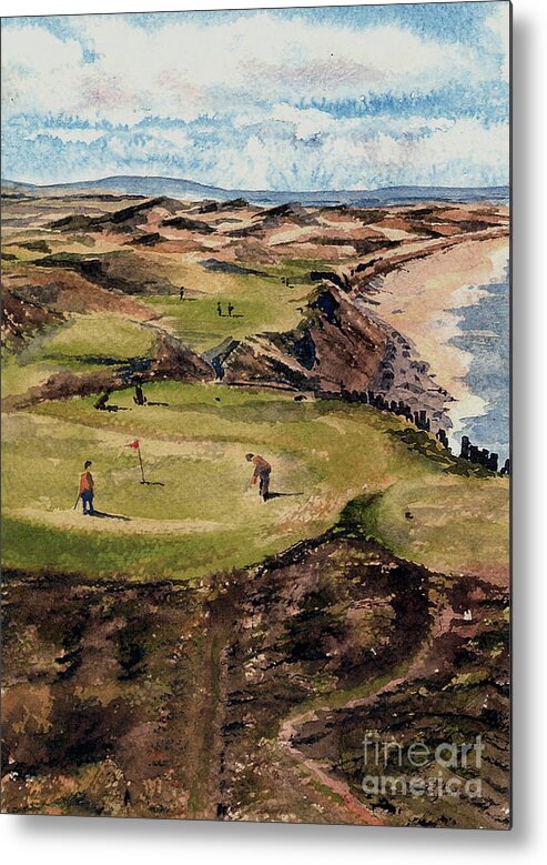Val Byrne Metal Print featuring the painting KERRY Ballybunion G C by Val Byrne