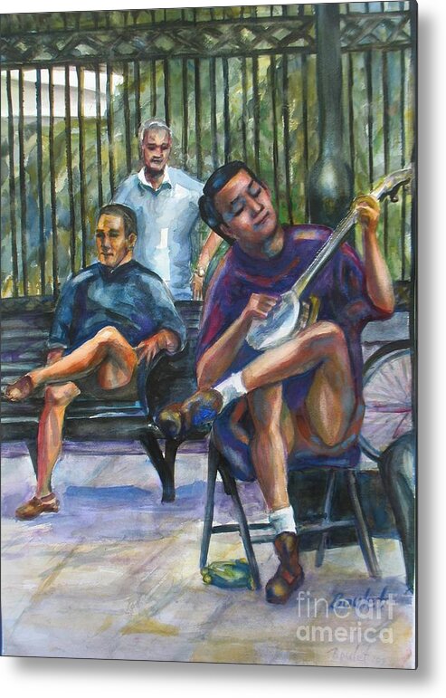 Musician Metal Print featuring the painting Banjo by Beverly Boulet