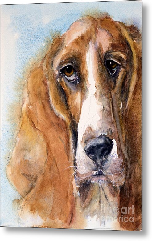 Dog Metal Print featuring the painting Basset Hound by Judith Levins
