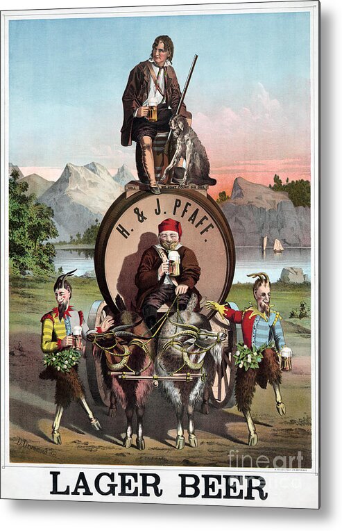 1870 Metal Print featuring the photograph BEER AD c1870 by Granger