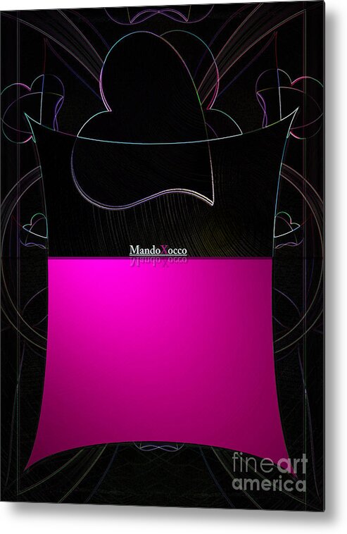 Design Metal Print featuring the mixed media Black Pink Luv by Mando Xocco
