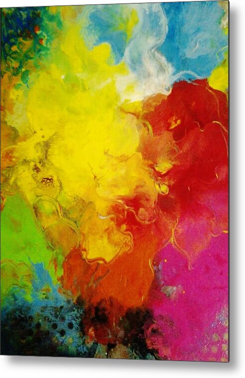 Flowers Metal Print featuring the painting Spring Fling by Kelly M Turner