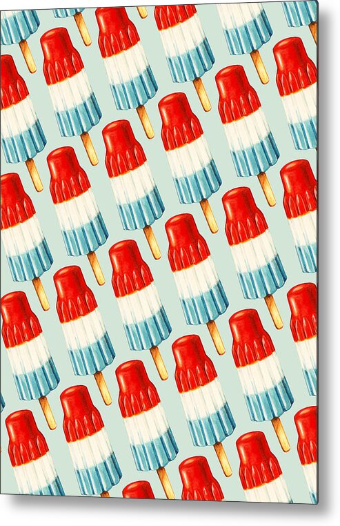 Popsicle Metal Print featuring the painting Bomb Pop Pattern by Kelly Gilleran