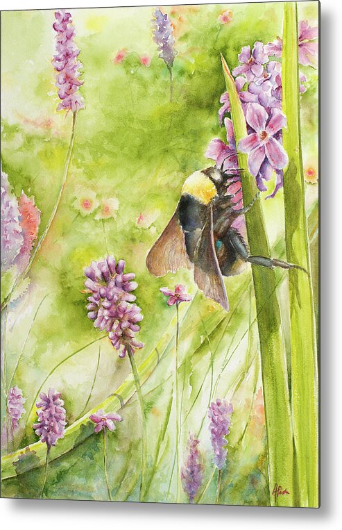 Landscape Metal Print featuring the painting Bumble by Arthur Fix