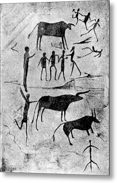 Chirography Metal Print featuring the painting Bushmen Rock Art Paintings by Science Source