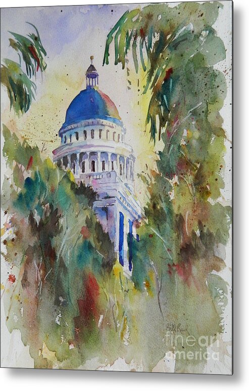 Landscape Metal Print featuring the painting California Capitol Building by William Reed