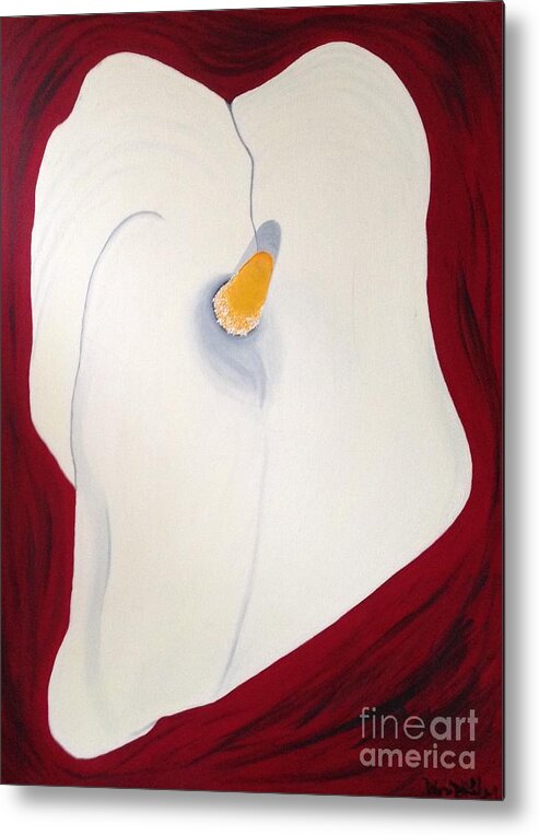 Calla Lily Metal Print featuring the painting Calla Lily by Denise Railey