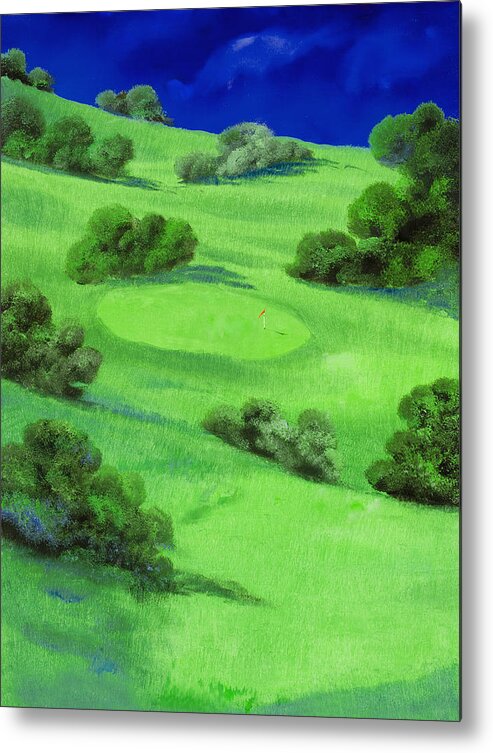 Golf Metal Print featuring the painting Campo Da Golf Di Notte by Guido Borelli