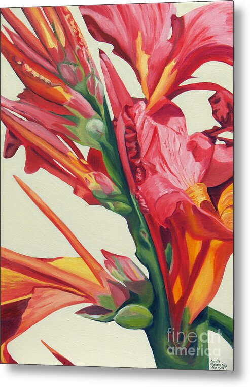 Canna Lily Metal Print featuring the painting Canna Lily by Annette M Stevenson