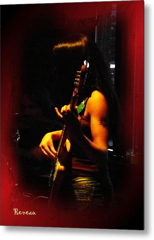 Music Metal Print featuring the photograph Chic Bassist by A L Sadie Reneau