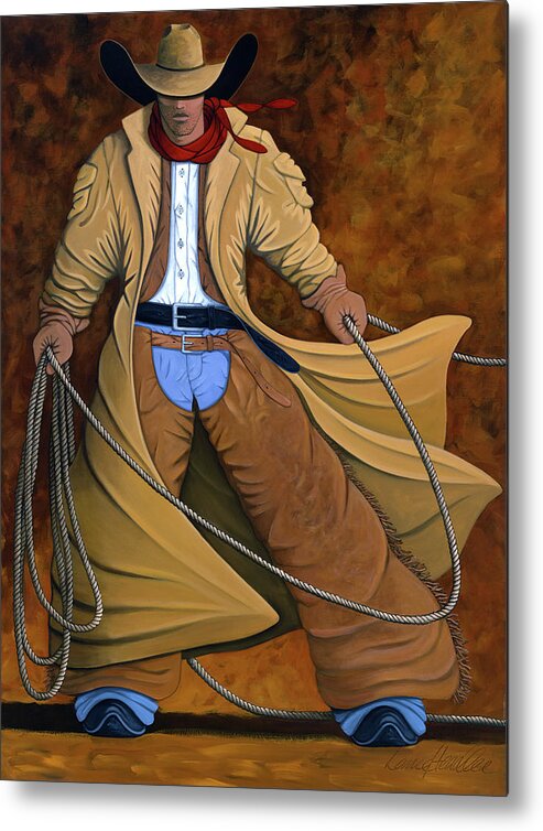 Contemporary Western Metal Print featuring the painting Cody by Lance Headlee