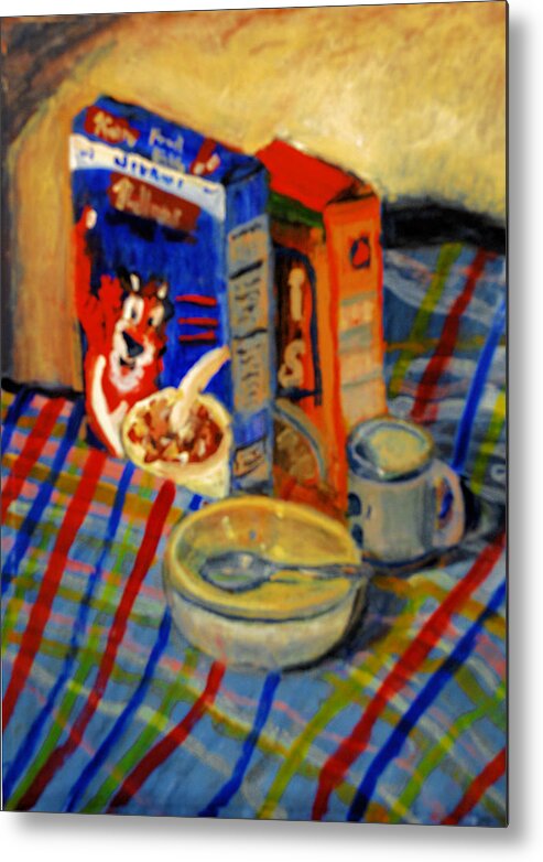 Still Life Metal Print featuring the painting Corn Flakes by Michael Daniels
