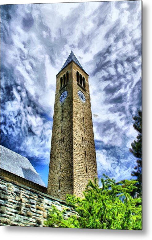 Cornell Metal Print featuring the photograph Cornell Clock Tower by Russel Considine