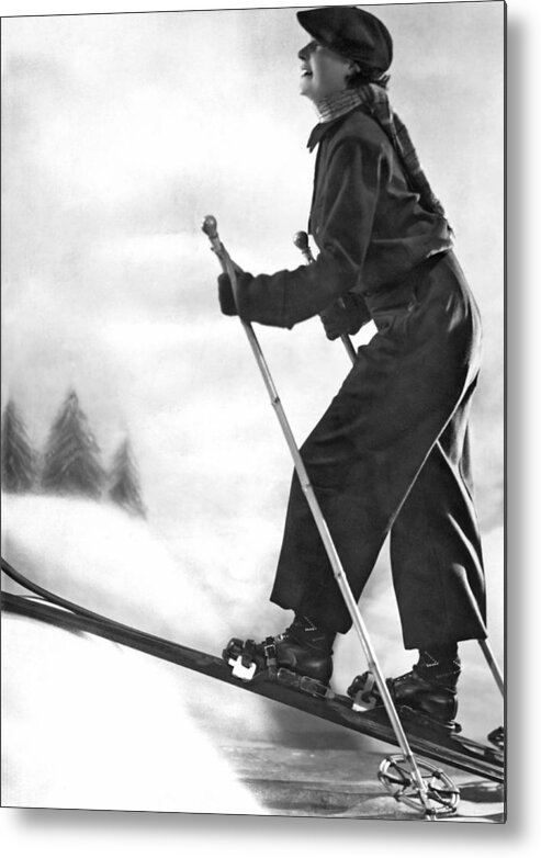 1035-1120 Metal Print featuring the photograph Cross Country Skiing by Underwood Archives