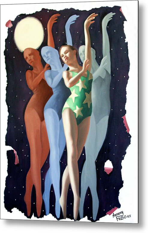 Dancing In The Moonlight Metal Print featuring the painting Dancing In The Moonlight by Anthony Falbo