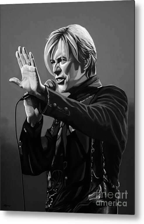 David Bowie Metal Print featuring the mixed media David Bowie in Concert by Meijering Manupix