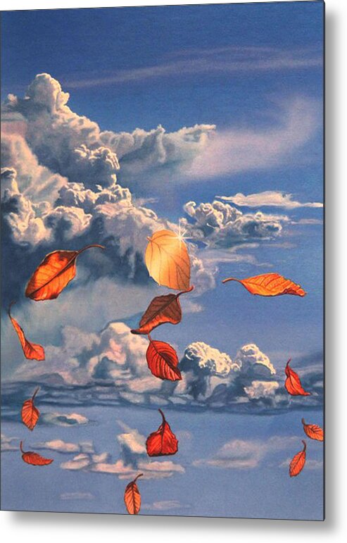 Leaves Metal Print featuring the painting Dawn of Imagination by Patrick Whelan