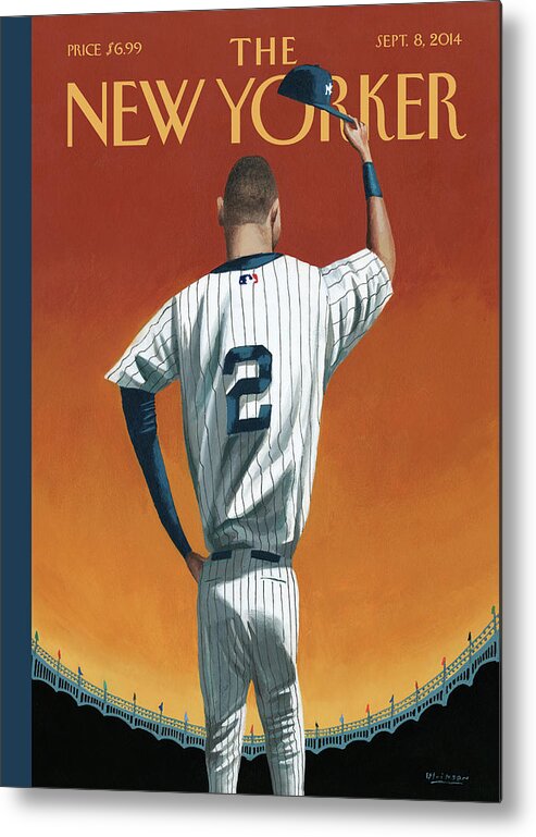 #faatoppicks Metal Print featuring the painting Derek Jeter Bows Out by Mark Ulriksen