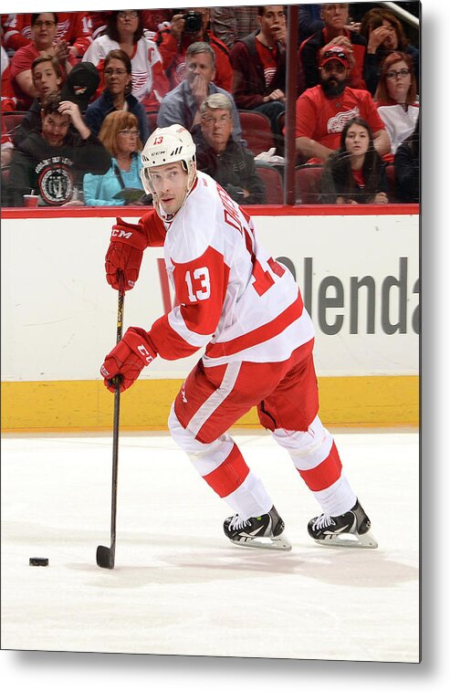 People Metal Print featuring the photograph Detroit Red Wings V Arizona Coyotes by Norm Hall