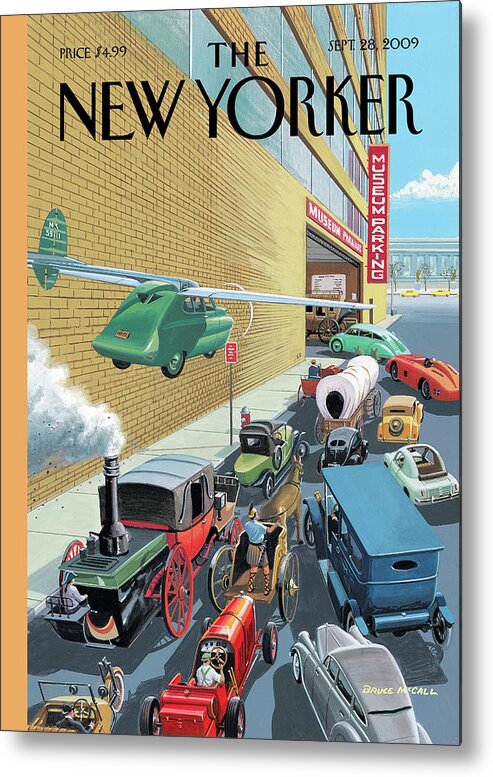 Car Metal Print featuring the painting Museum Parking by Bruce McCall