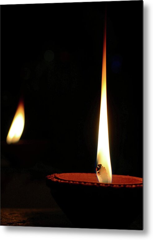 Celebration Metal Print featuring the photograph Diwali Lamp by Anand Purohit