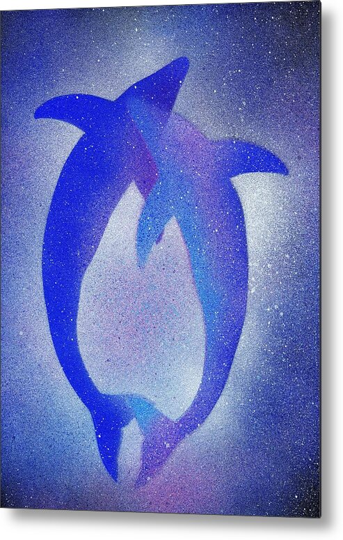 Dolphin Metal Print featuring the painting Dolphins 3 by Hakon Soreide