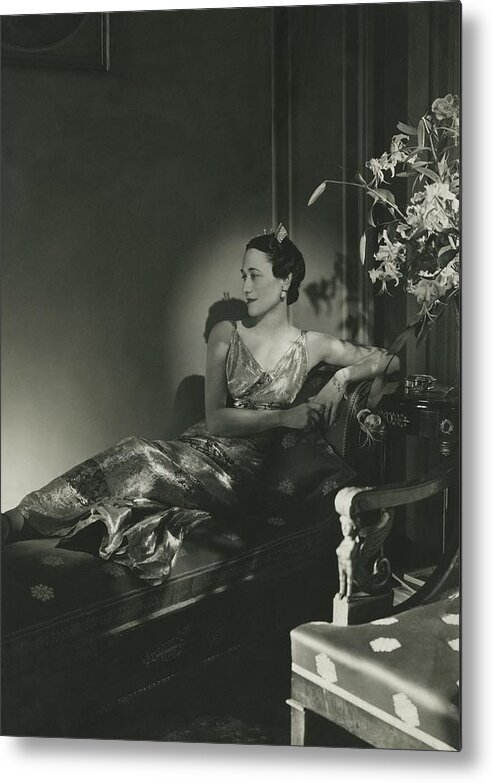 Prominent Persons Metal Print featuring the photograph Duchess Of Windsor Reclining by Horst P. Horst
