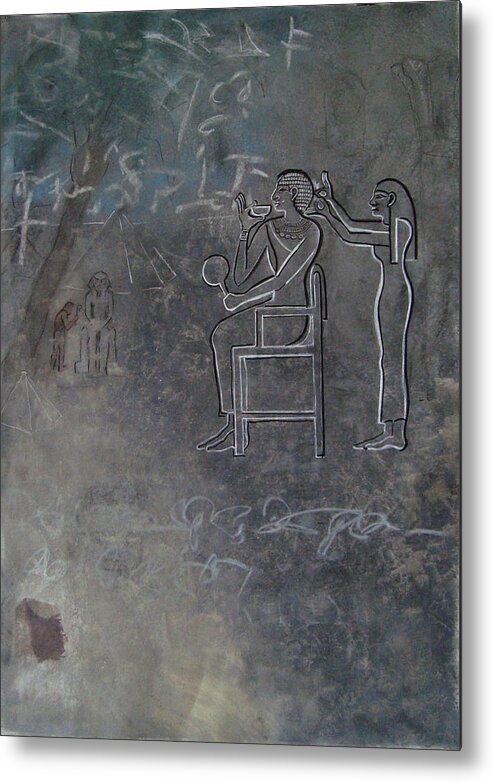 Egypt Metal Print featuring the drawing Egypt by Karen Coggeshall