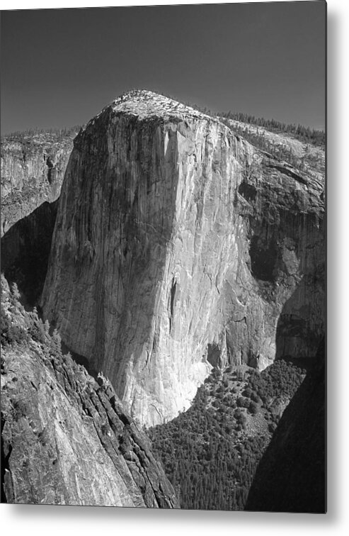 El Capitan Metal Print featuring the photograph 106663-El Capitan from Higher Cathedral Spire, BW by Ed Cooper Photography