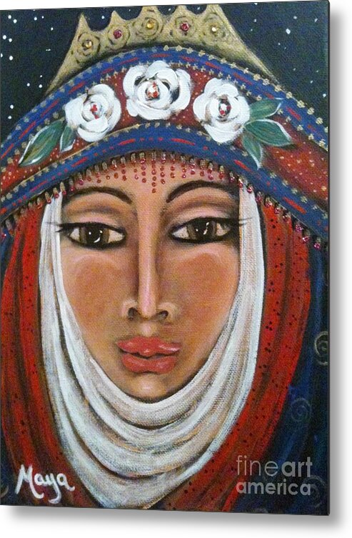 Energy Metal Print featuring the painting Eleanor of Aquitaine the Lioness in Winter by Maya Telford