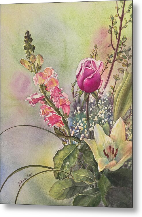 Flower Painting Metal Print featuring the painting Elegance by Victoria Lisi