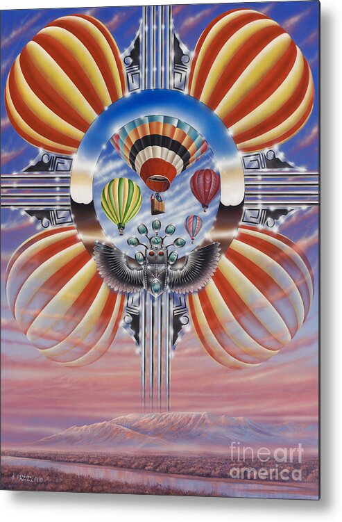 Balloons Metal Print featuring the painting Fiesta De Colores by Ricardo Chavez-Mendez