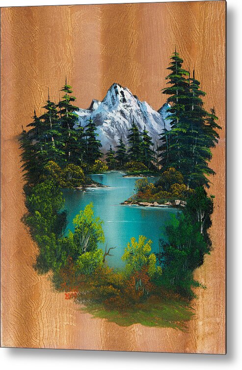 Landscape Metal Print featuring the painting Angler's Fantasy by Chris Steele