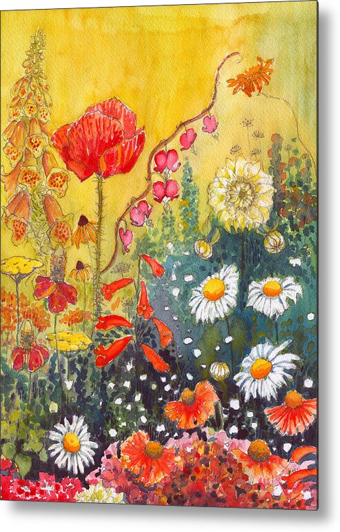 Flower Garden Metal Print featuring the painting Flower Garden by Katherine Miller