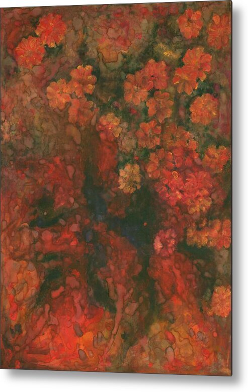 Colour Metal Print featuring the painting Flowers 8 by Wojtek Kowalski